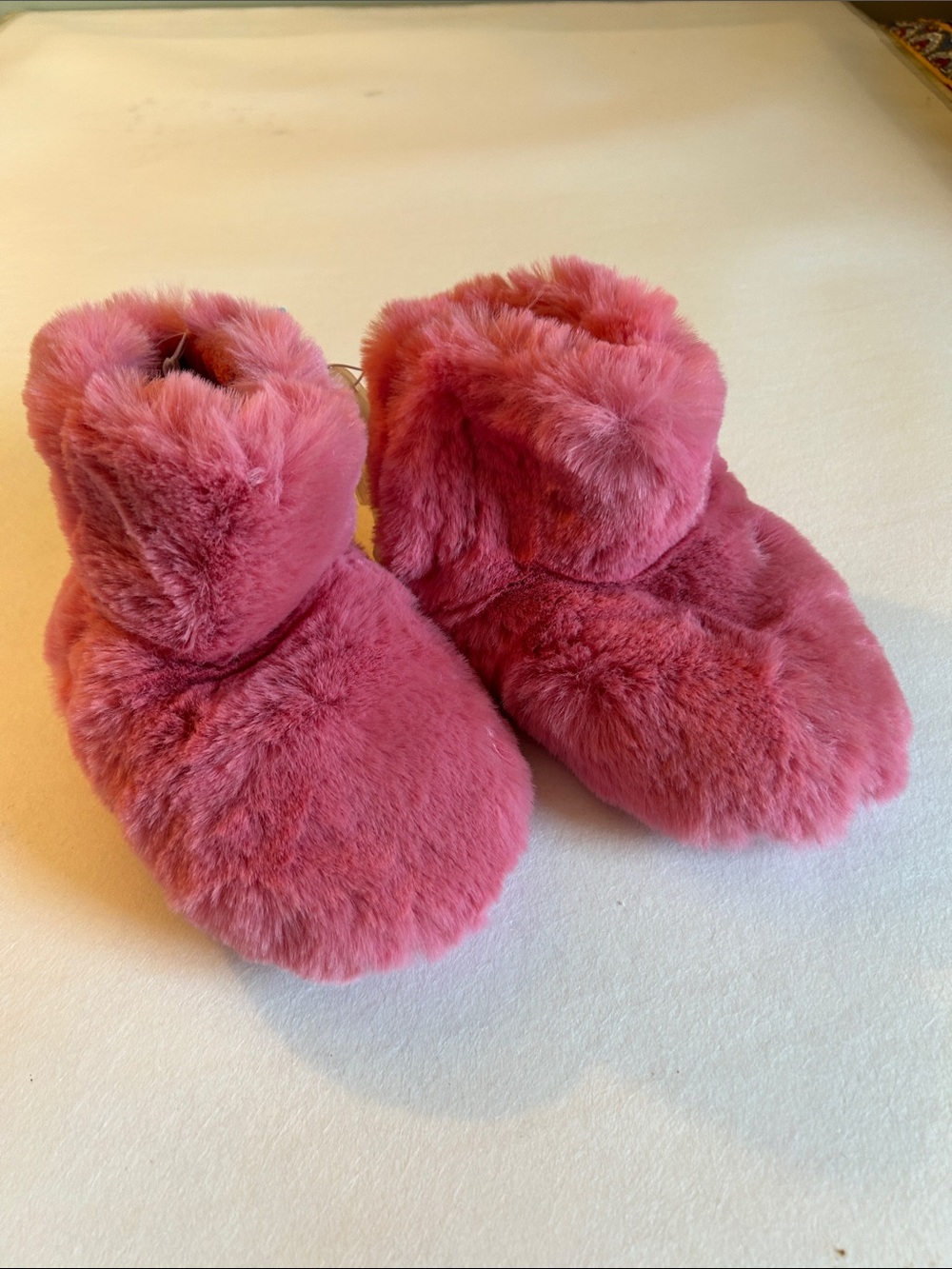 Cat & Jack Plush Fuzzy Rose Pink Booties